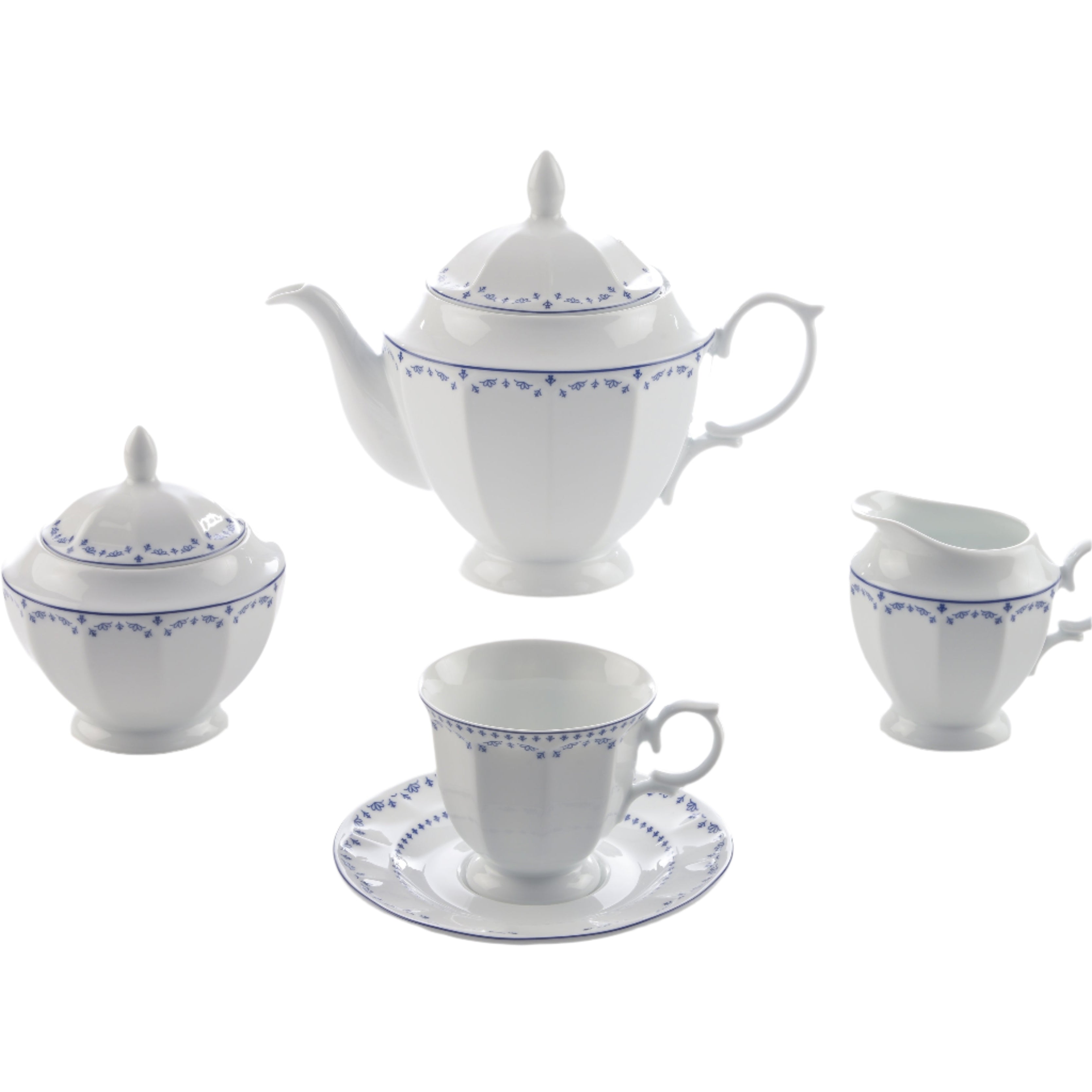Franciss Dark Blue Neo Classic 6 Person Tea Set