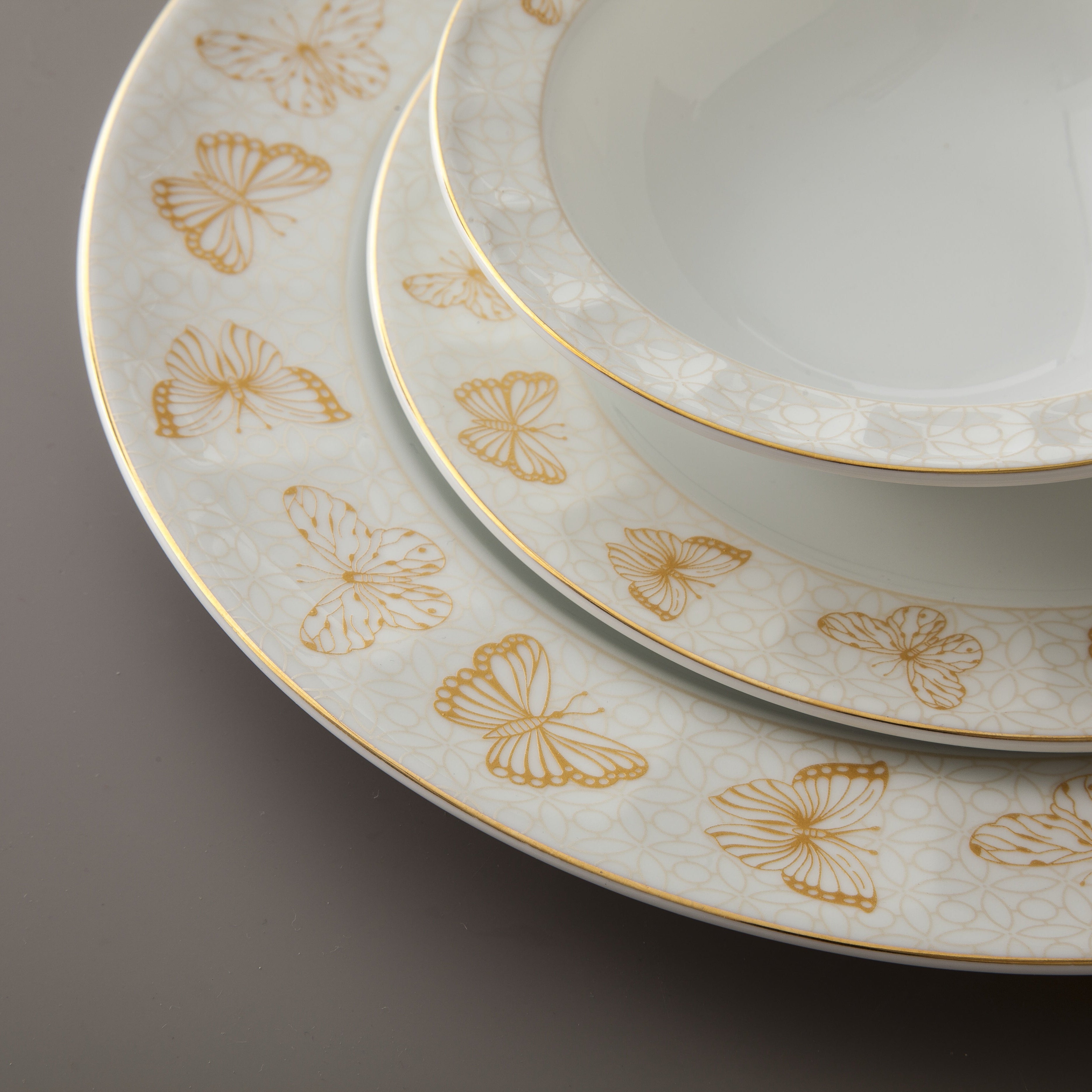 Hurrand Gold Neo Classic 6 Person Dinner Set