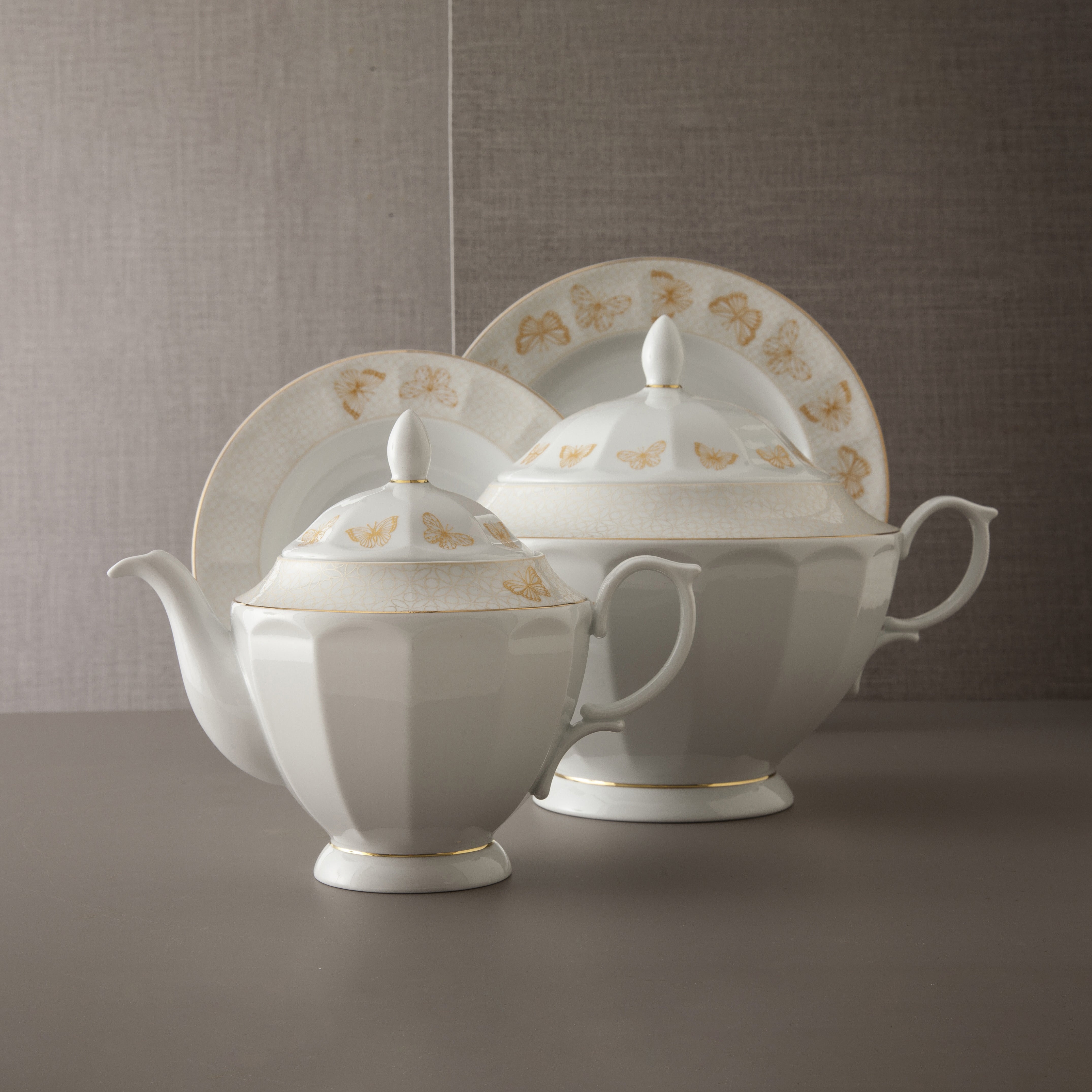 Hurrand Gold Neo Classic 6 Person Tea Set