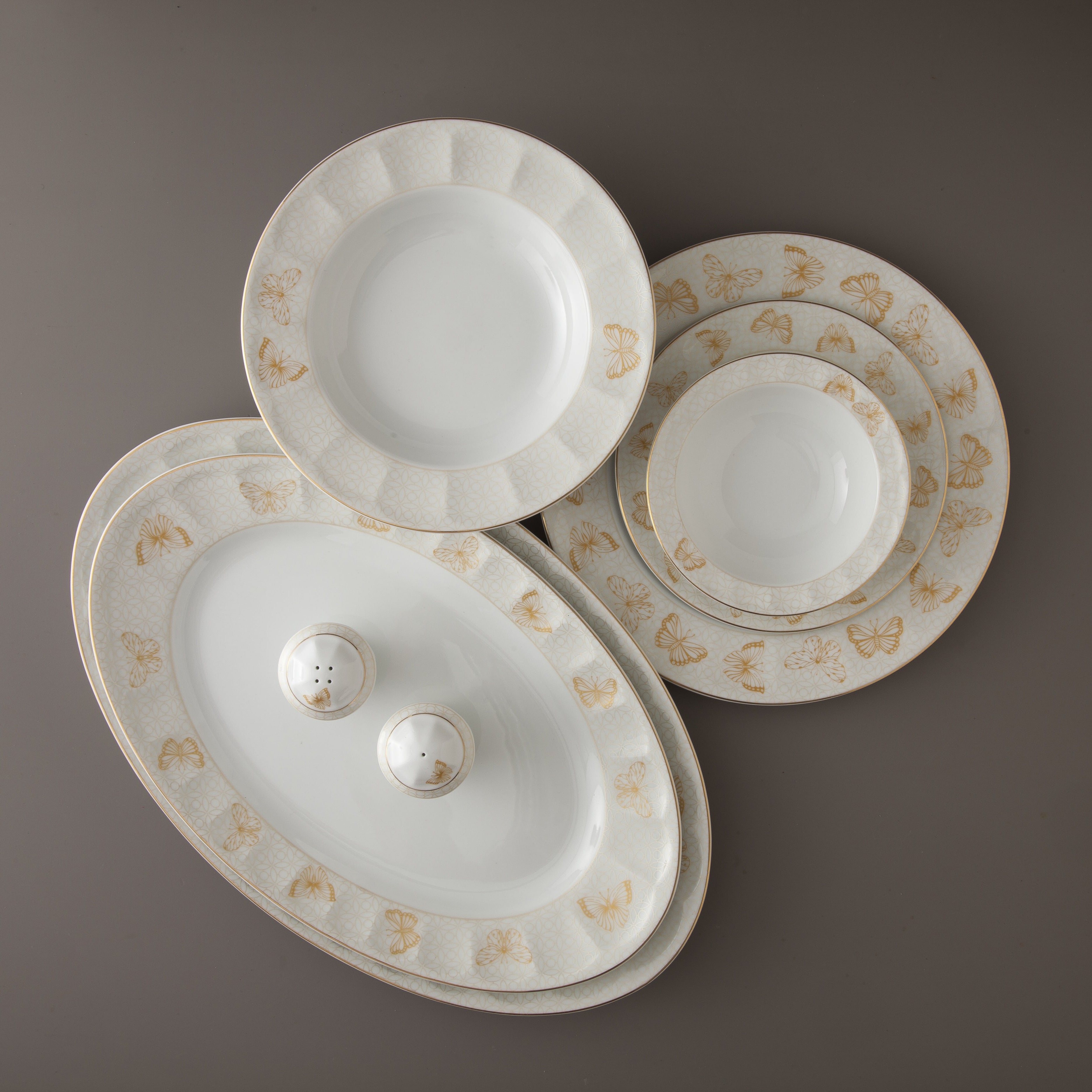 Hurrand Gold Neo Classic 6 Person Dinner Set