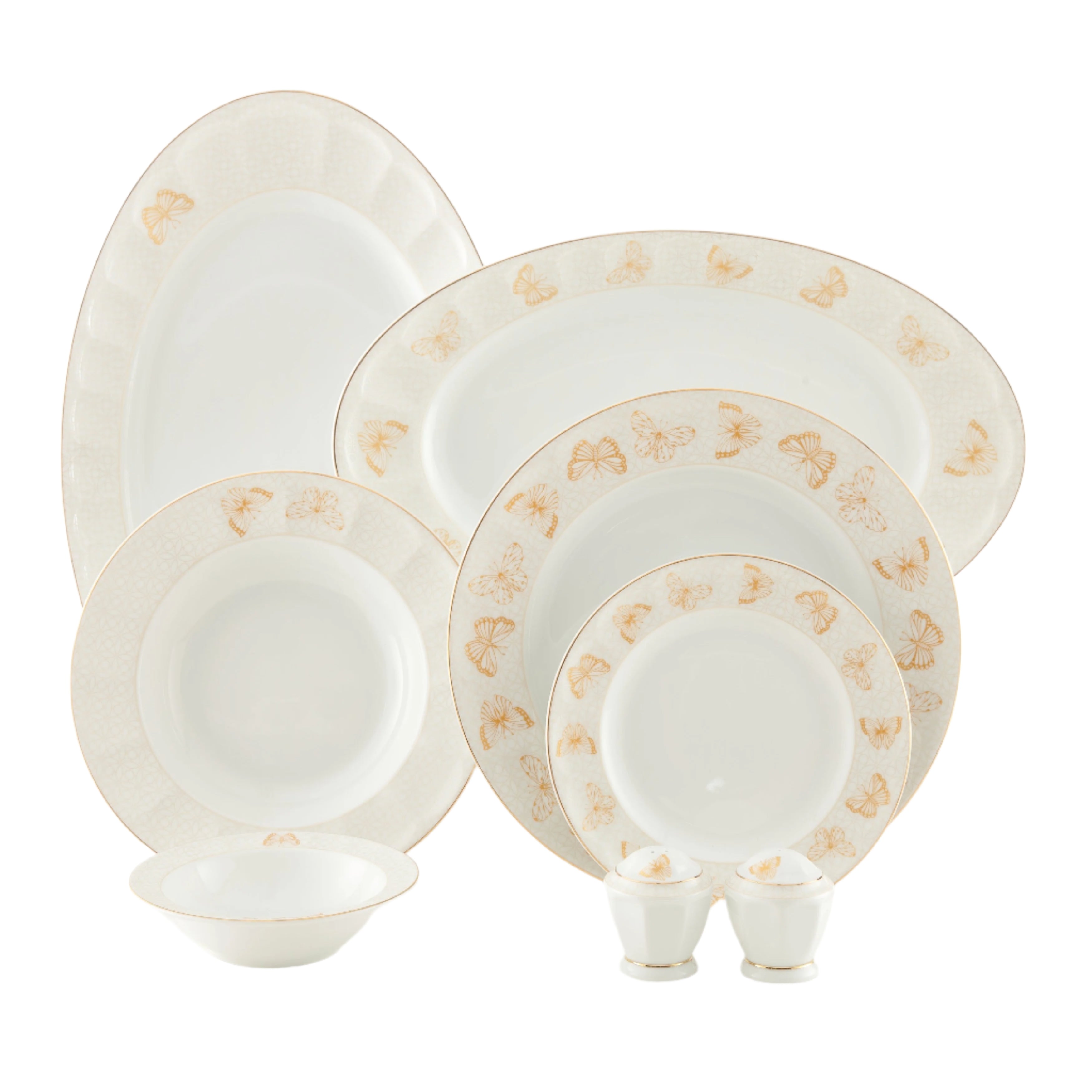 Hurrand Gold Neo Classic 6 Person Dinner Set