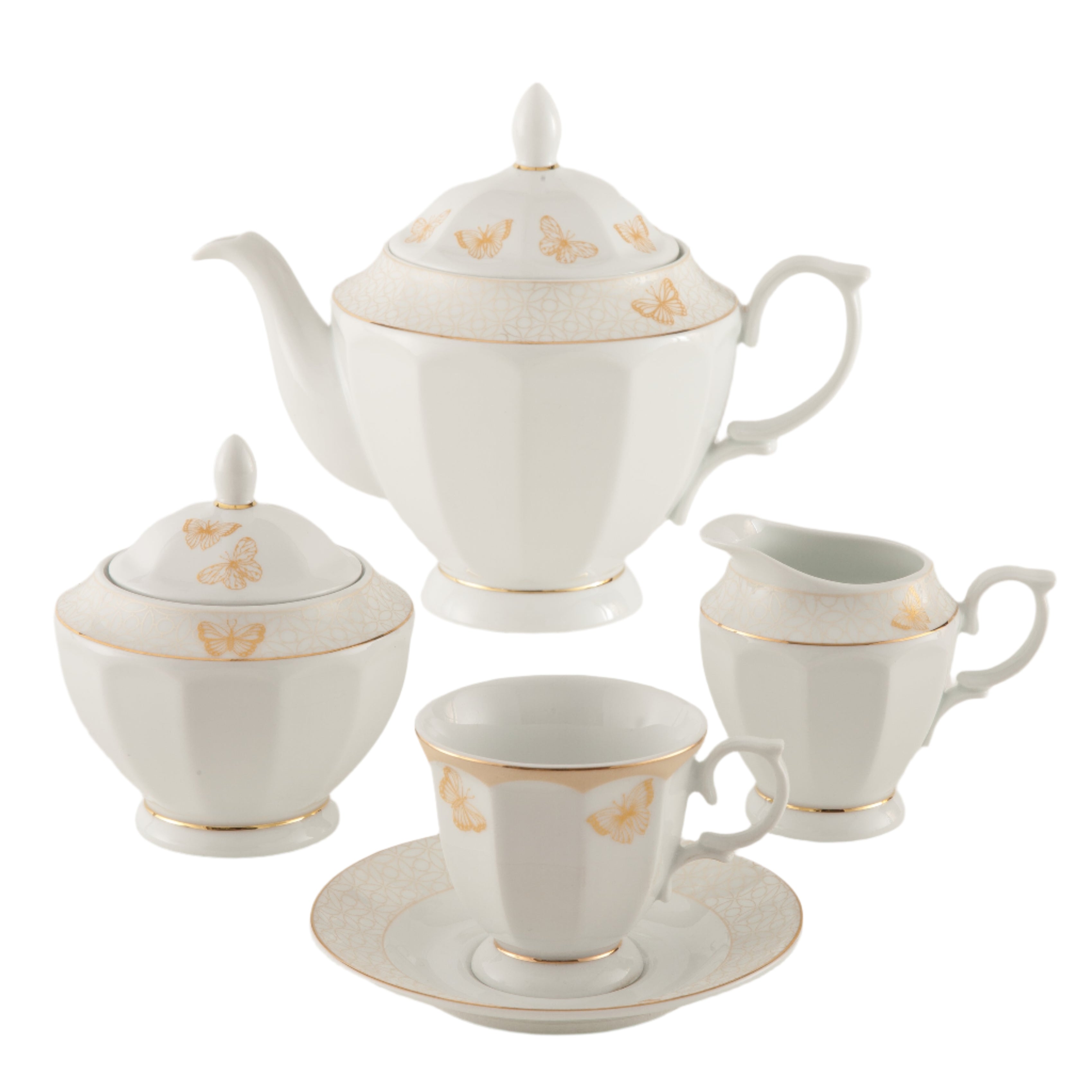 Hurrand Gold Neo Classic 6 Person Tea Set
