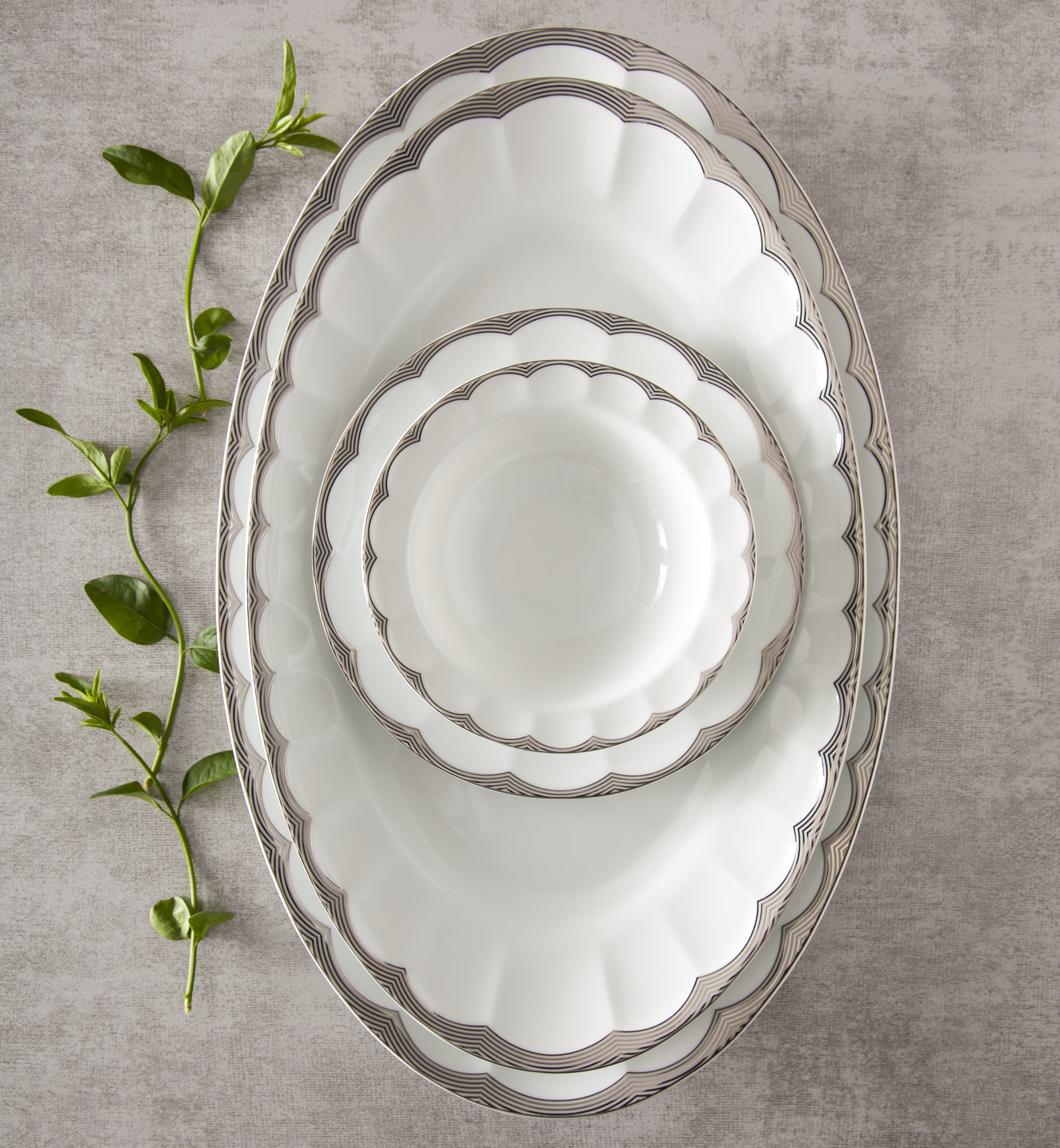 Isatis Platinum Neo Classic 6 Person Dinner Set