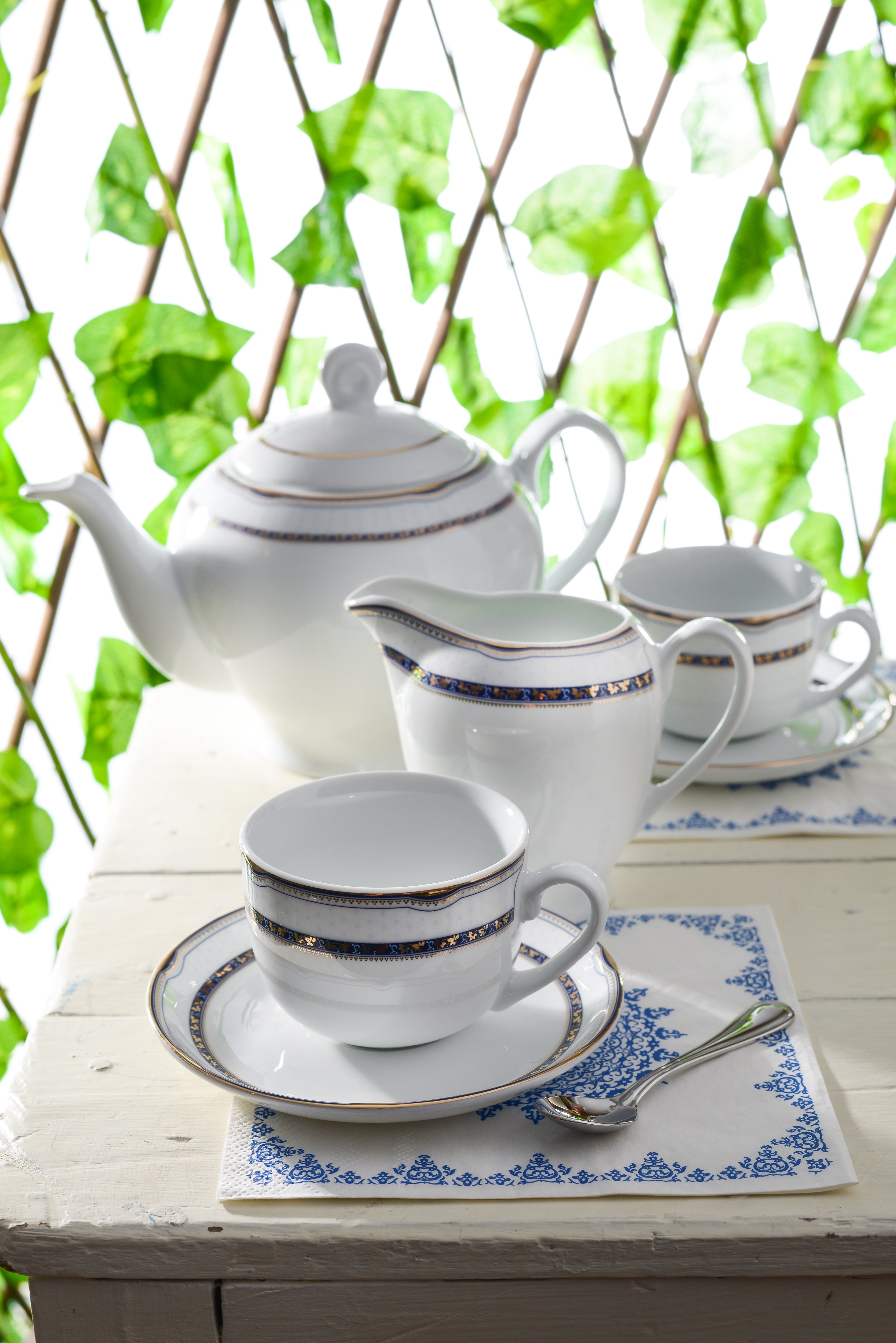 Persia Dark Blue Italia F 6 Person Tea Set
