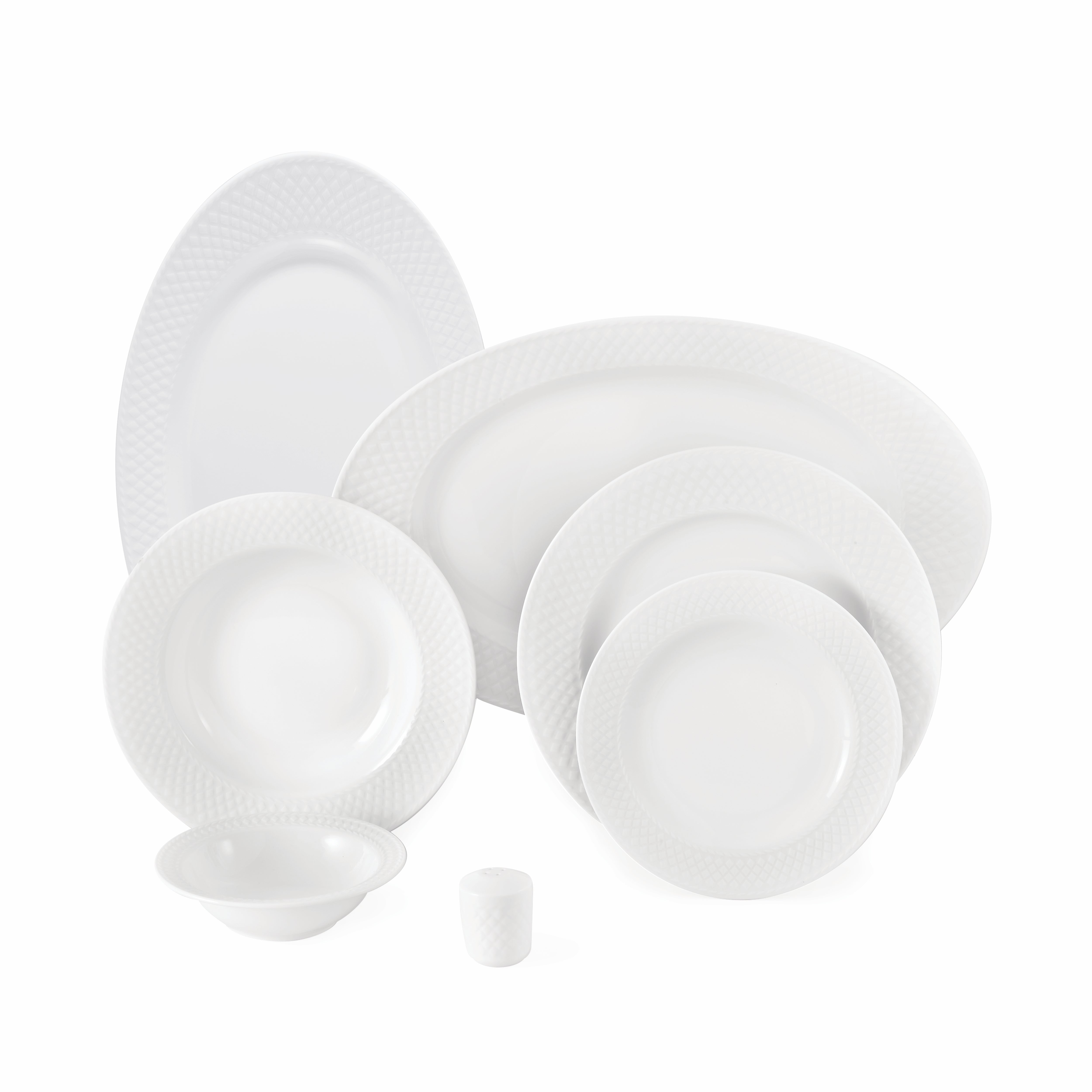 White Radiance 6 Person Dinner Set