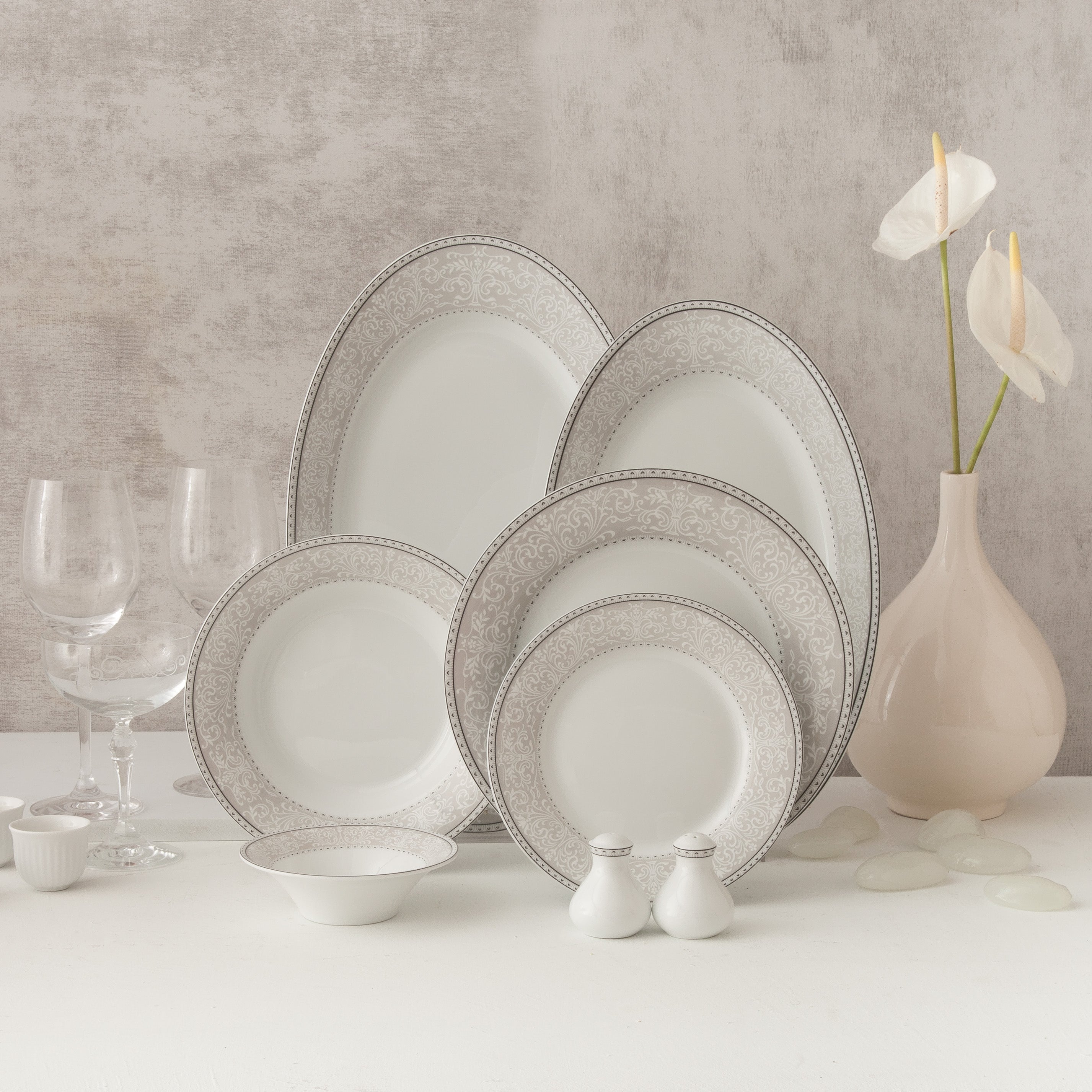 Verona Grey Shahrzad 6 Person Dinner Set