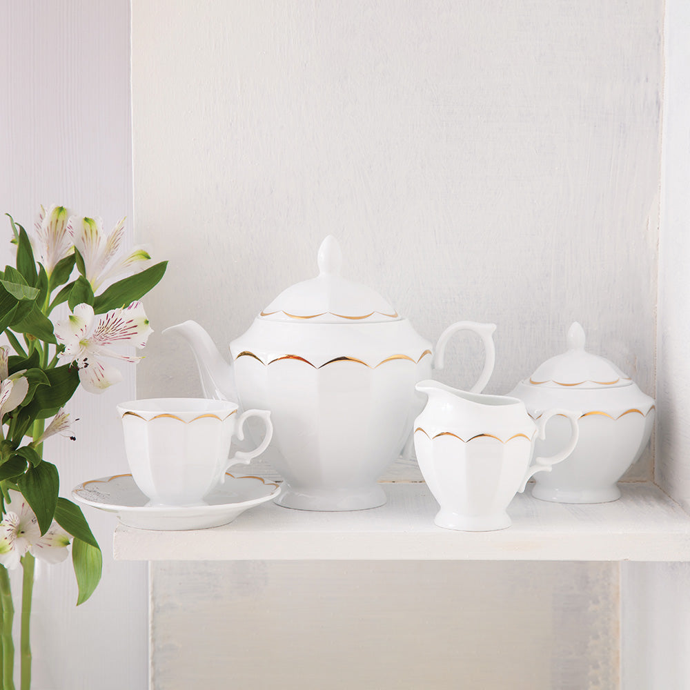 Narciss Gold 6 Person Tea Set